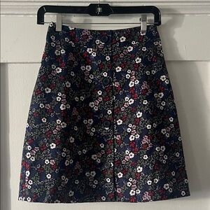 1901 Navy Floral A-Line Skirt